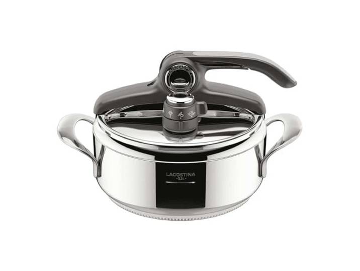 Lagostina Diva Schnellkochtopf 3,5L Edelstahl mit Korb im Lieferumfang enthalten mit Lagofusion®-Boden und 2-Druckventil, induktionsgeeignet