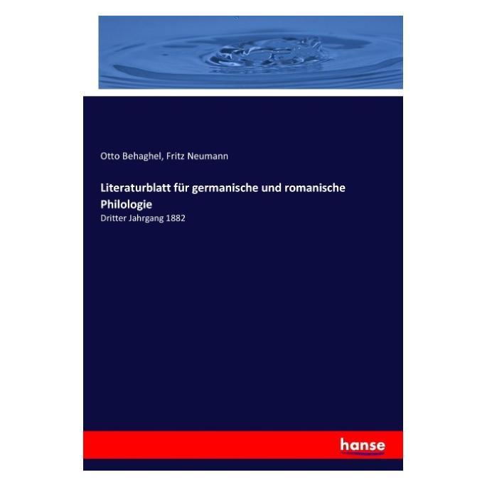 Hansebooks Literaturblatt für germanische und romanische Philologie (Deutsch, Softcover, Fritz Neumann, Otto Behaghel) (55900535)