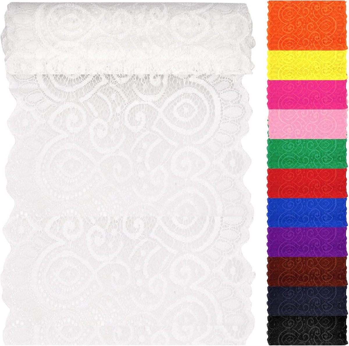 Rekbare elastische kanten band als decoratieve trim voor textiel