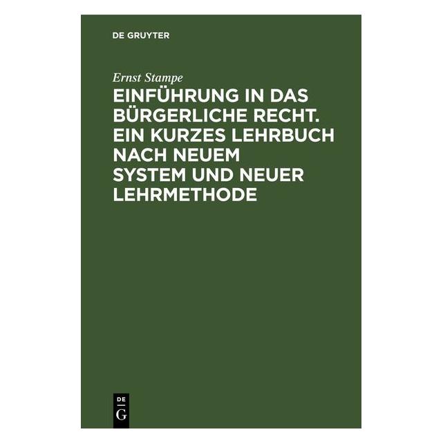 De Gruyter Stampe:Einführung in das bürgerliche Re (67794250)