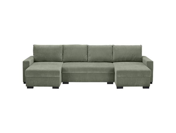Ti'me Wohnlandschaft, Mintgrün, Kunststoff, 3-Sitzer, Füllung: Schaumstoff, U-Form, 328x140 cm, Liegefunktion, Rücken echt, Wohnzimmer, Sofas & Couches, Wohnlandschaften, Wohnlandschaft U-Form