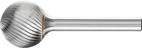 PFERD Hartmetall-Frässtift mit 6-mm-Schaft, Kugelform KUD, Zahnung 3