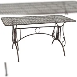 BISCOTTINI INTERNATIONAL ART TRADING Biscottini Gartentische 150x80x77 cm - Rechteckiger, zerlegbarer Tisch - Gartentisch - Schmiedeeiserner Tisch mit Antik-Finish