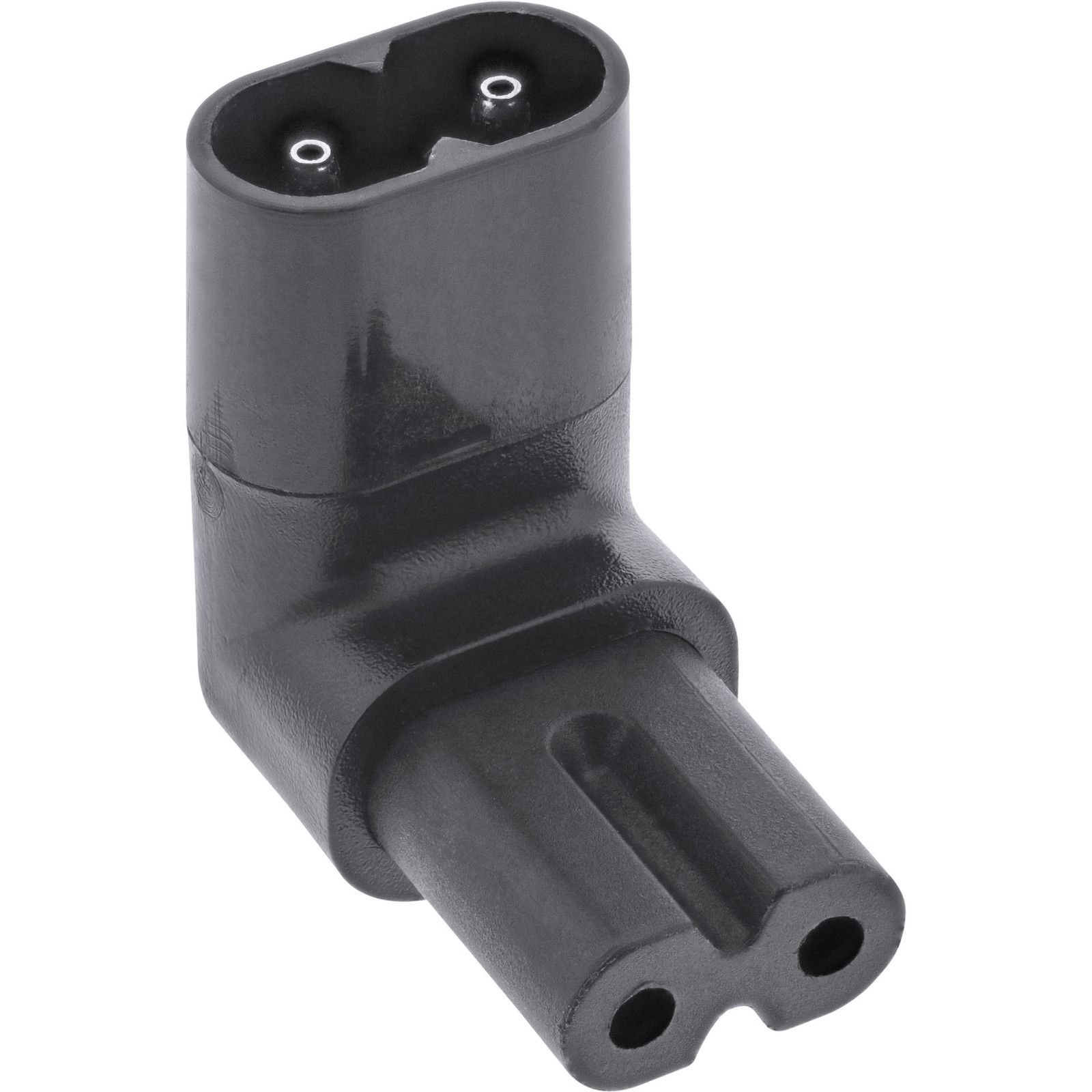 InLine 16723H netadapter met hoekige IEC 60320 C8 / C7 aansluiting, 2-polig