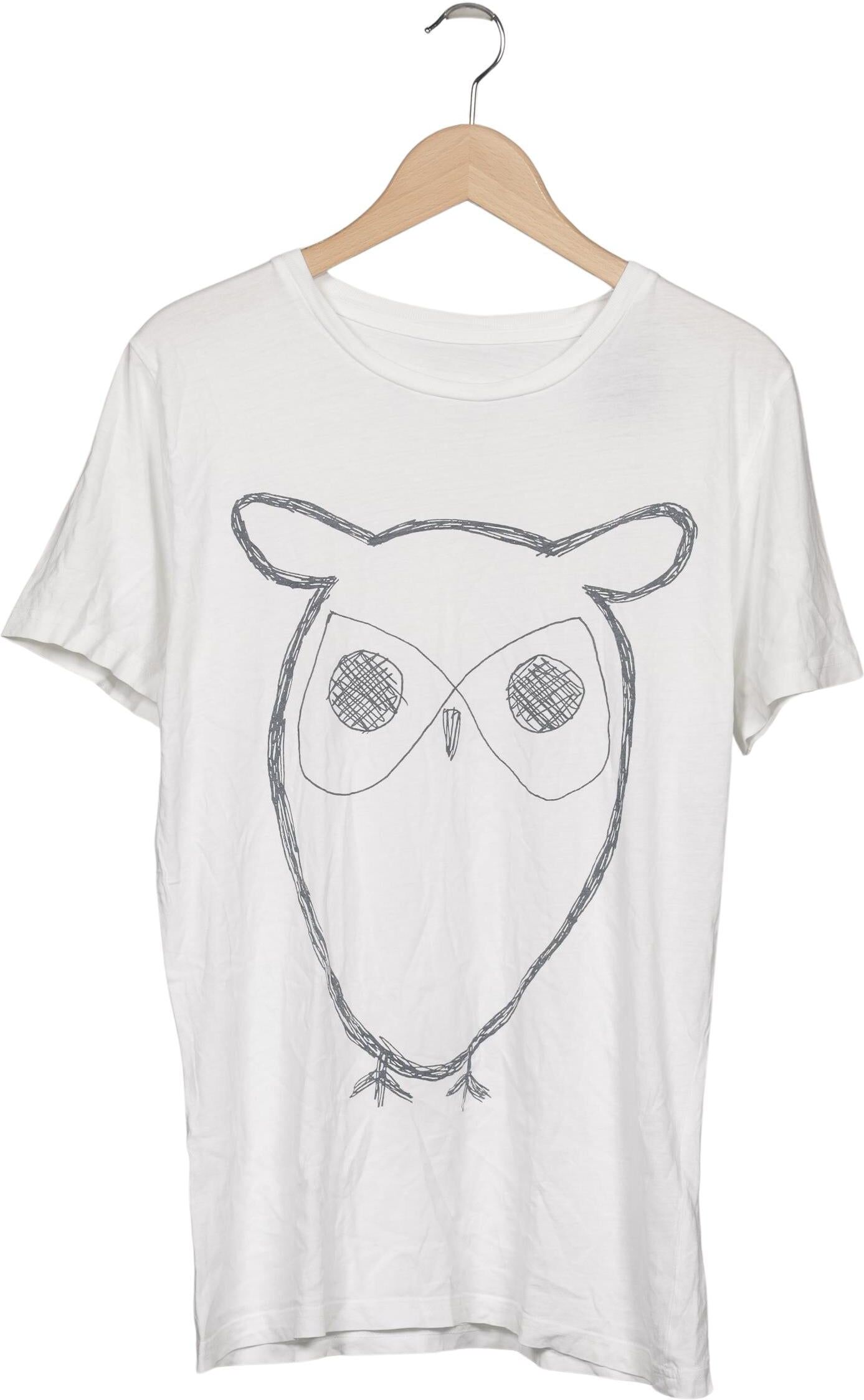 Knowledge Cotton Apparel Herren T-Shirt, Weiß, Gr. M, Baumwolle - Second Hand
