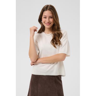 Strickpullover SAINT TROPEZ "MilaSZ Boxy SS Pullover", Damen, Gr. XS, weiß (ice), Strick, Obermaterial: 70% Viskose, 30% Polyester, unifarben, oversize normal, Rundhals, Pullover Strickpullover, Viskosemischung, Oversize fit