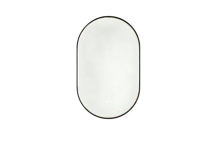 Miroir Ovale Salle De Bain Cadre Noir Décor Diamant 50x80x4cm LED Antibuée 3 Températures luminosité Modulable Mural Intelligent