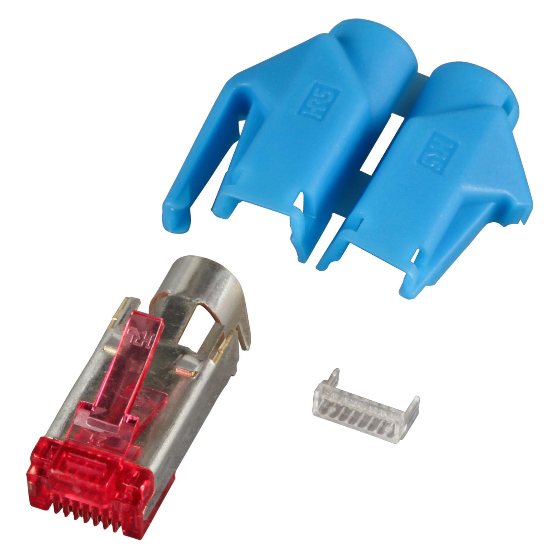 EFB Elektronik Hersteller: HIROSE RJ45-Hirose Stecker STP, TM21 blau, 100 Stück, 3 Elemente, Cat.6 Channel Class... (Kabel Verbindungsbox) (H7641.7-100)