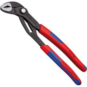 Knipex Wasserpumpenzange Cobra, 87 02 250, mit Druckknopf-Einstellung, Mehrkomponentengriffe, 250 x 46 mm