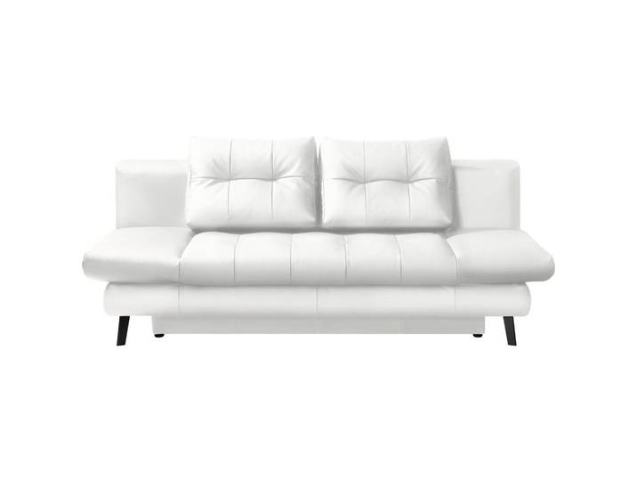 Novel Schlafsofa Liane, Weiß, Metall, Echtleder, Rindleder, 2-Sitzer, 209x94x94 cm, Lederauswahl, Wohnzimmer, Sofas & Couches, Sofas, Ledersofas