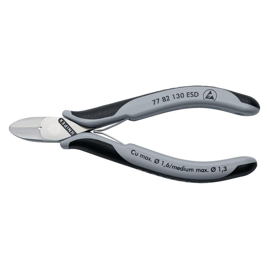 Knipex 77 82 130 ESD Elektronik-Seitenschneider ESD mit Mehrkomponenten-Hüllen 130 mm (130 mm) (77 82 130 ESD)