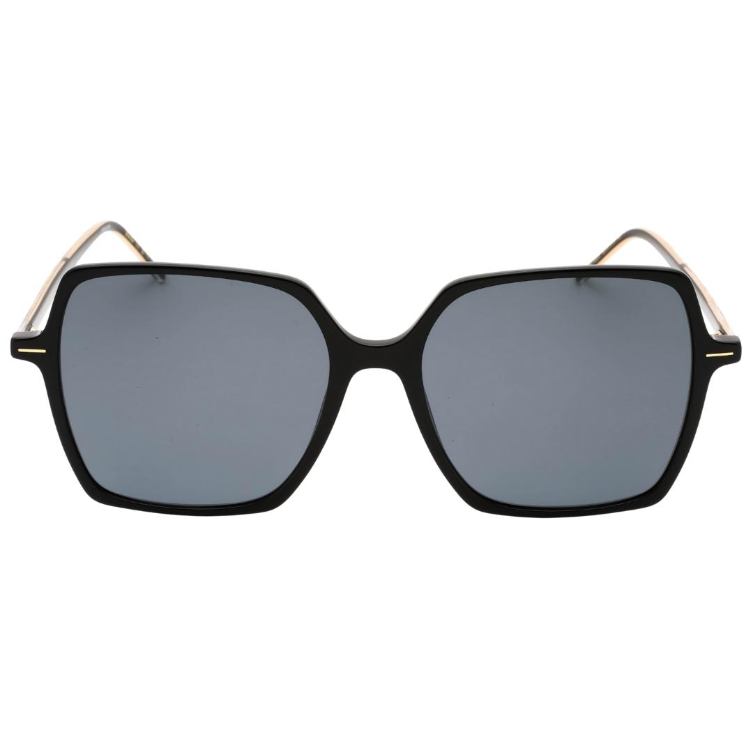 Hugo Boss grijze lens gouden armen zwarte zonnebril