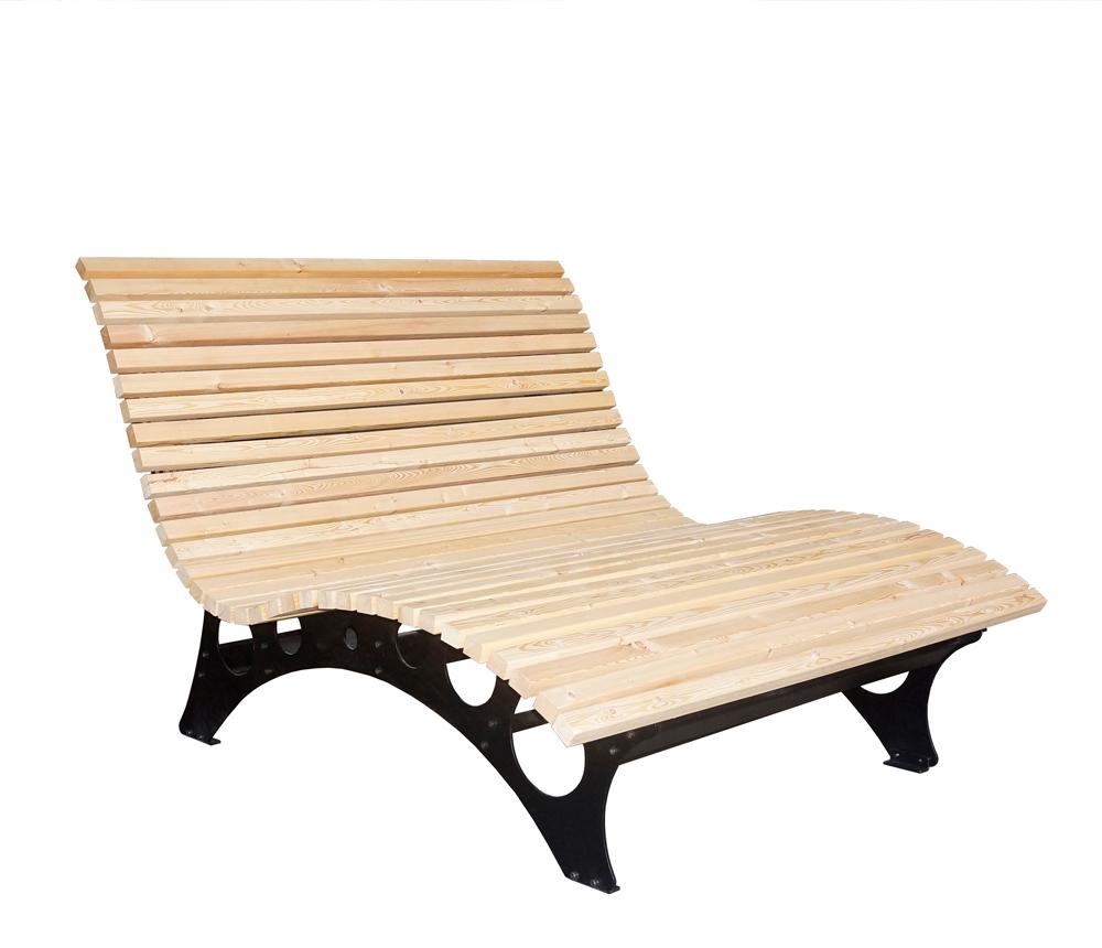 HOME DELUXE - Wellenholzliege TAIGA inkl. 1x Auflage- Waldsofa Schwungliege Relaxliege