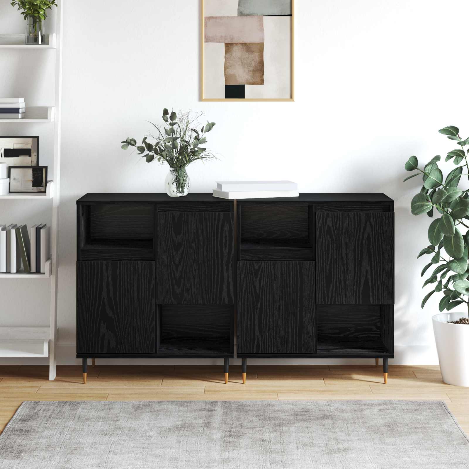 vidaXL Buffets 2 pc Chêne noir