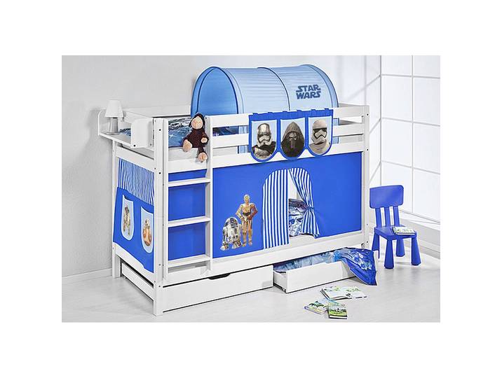 Lit ludique JELLR Star Wars bleu 90 x 200cm Blanc