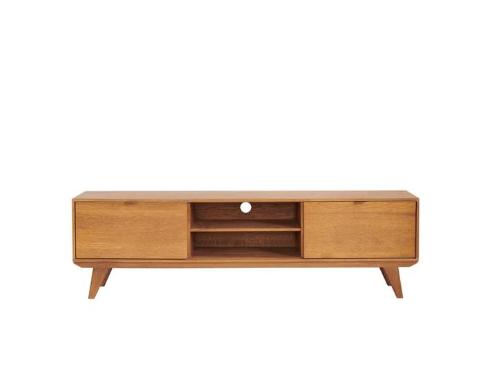 Meuble tv rétro en bois 2 niches 2 portes l180 bronze
