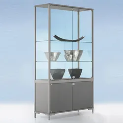 Abschließbare Glasvitrine mit Unterschrank