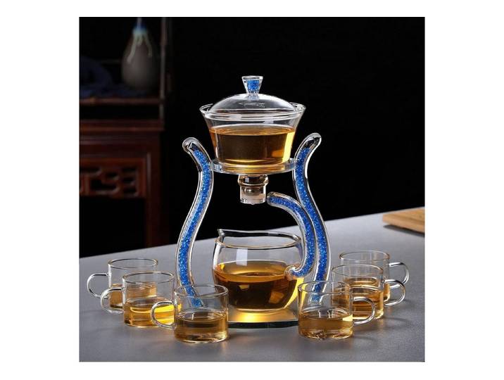 LuxusKollektion Teeservice Glas-Teeservice halbautomatisch blau, Glas