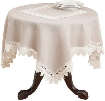 Saro Lifestyle Lace Trimmed Tablecloth