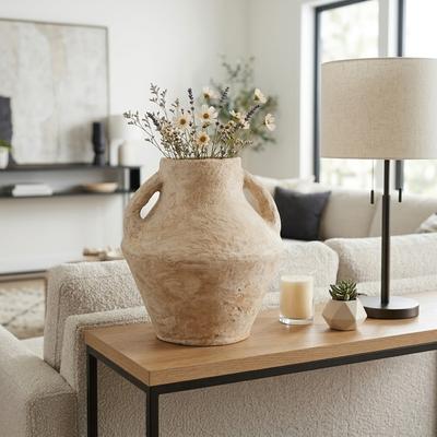 Sagebrook Home Decorative Vase - Paper Mache Rustic Handles
