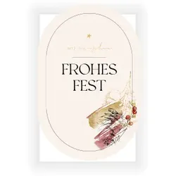Weihnachtskarte: Festliches Oval