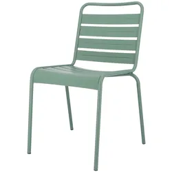 Stuhl Mya Metal aus Aluminium, Retro Chic, salbeigrün, stapelbar, wetterfest, Fiam