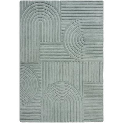 Teppich FLAIR RUGS "ZEN GARDEN", grün (mint), B:160cm H:14mm L:230cm, Wolle, Teppiche, Teppich, 100% Wolle, Hoch-Tief-Effekt, auch als Läufer und in Rund erhältlich