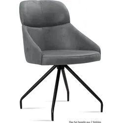 ESSZIMMERSTUHL (2er-Set) Dionne 52x82x63 Schwarz/Grau