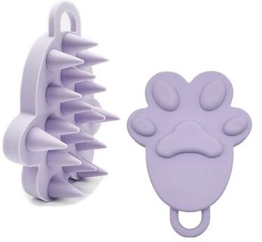 ModernMart Cat Paw Silicone Scalp Massager Brush Soft Shampoo Hair Care Tool For Stress Relief purple