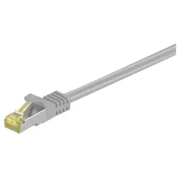 goobay RJ45 Patchkabel S/FTP (PiMF), m. CAT 7 Rohkabel, grau, 1 m grau