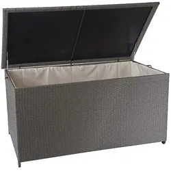 Proregal Poly-Rattan Kissenbox | HxBxT 80x160x94cm | Premium grau | 320L | Gartentruhe Auflagenbox Truhe