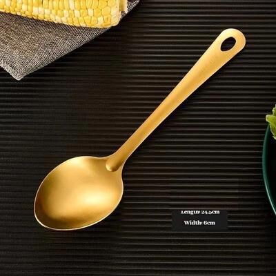 Uplifted Goods 6 Piece Stainless Steel Golden Korean Cutlery Set spoon