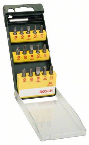Bosch Accessories Promoline 2607019453 Bit-Set 15teilig Schlitz, Kreuzschlitz Phillips, Kreuzschlitz Pozidriv, Innen-Sechsrund