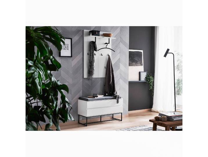 Porte-manteau mural lot de 2 35 x 100 x 22cm Blanc/Blanc mat