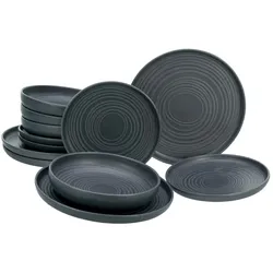 CreaTable Kombiservice  Uno , schwarz , Steinzeug/Steingut , Maße (cm): B: 40 H: 37,5
