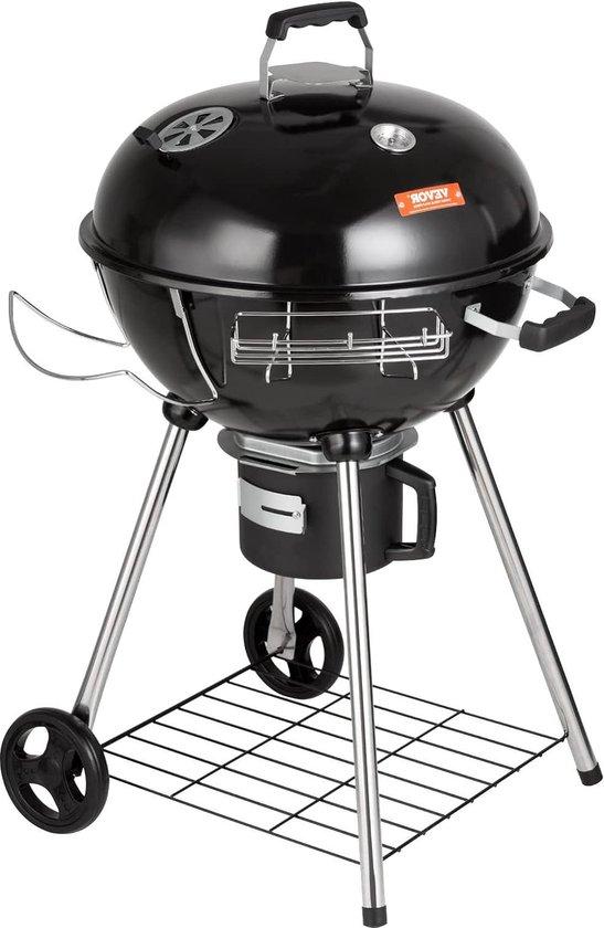Kompakte Holzkohle-Kugelgrill 56cm, schwarz, mit Deckel