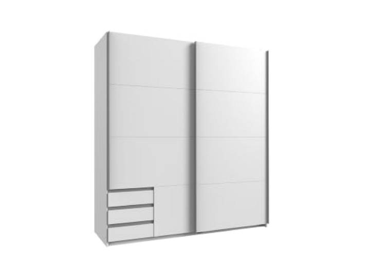 Kleiderschrank Emden, Weiß, 179 cm Breite ohne Spiegel