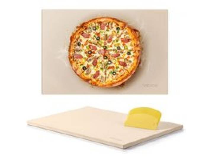 VEVOR Pizzastein Backstein 508 x 355 mm, rechteckiger Cordierit-Pizzastein, extra große Steinplatte mit Schaber, 17 mm dick, hitzebeständig, geeignet für Küchenofen Brotbacken Pizzabacken Grillen
