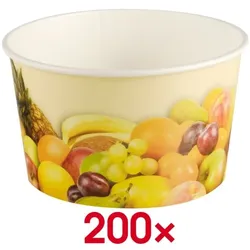 Papstar 200 Eisbecher rund 200 ml »Früchte« gelb, 6 cm