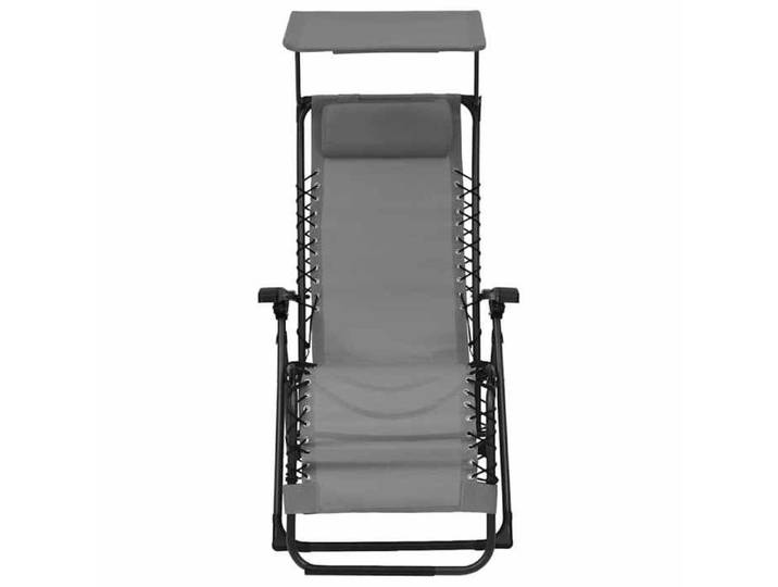 Neuf& 6870 Siège/Bain de Soleil - - CHIC - Chaise pliable de terrasse Textilène Gris