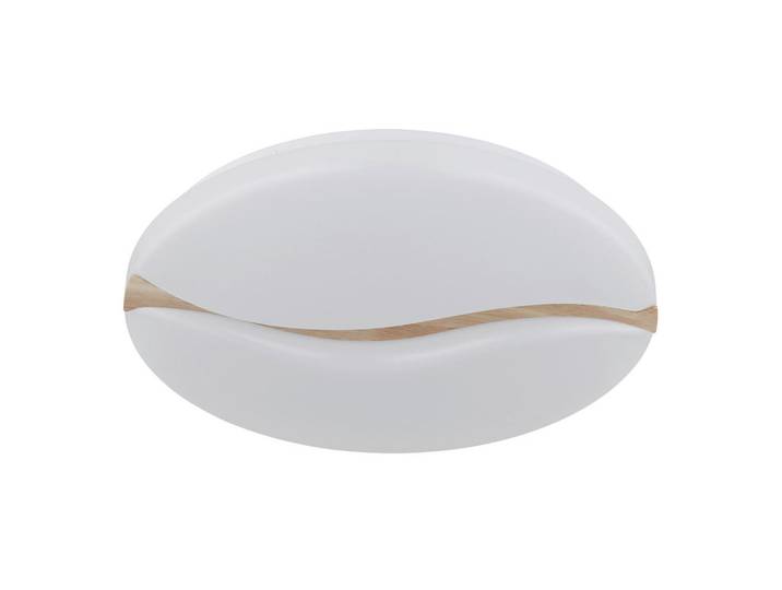 Globo Led-Deckenleuchte Leticia, Braun, Weiß, Holz, Metall, Kunststoff, 225 mm, 7 cm, CE, Stufenschalter, Farben fixierbar, Lampen & Leuchten, LED Beleuchtung, LED-Deckenleuchten