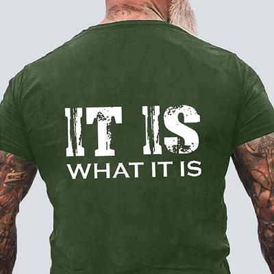 Herren Graphic T-Shirt 'Es ist was es ist' Kurzarm Lifestyle-Zitat Tee