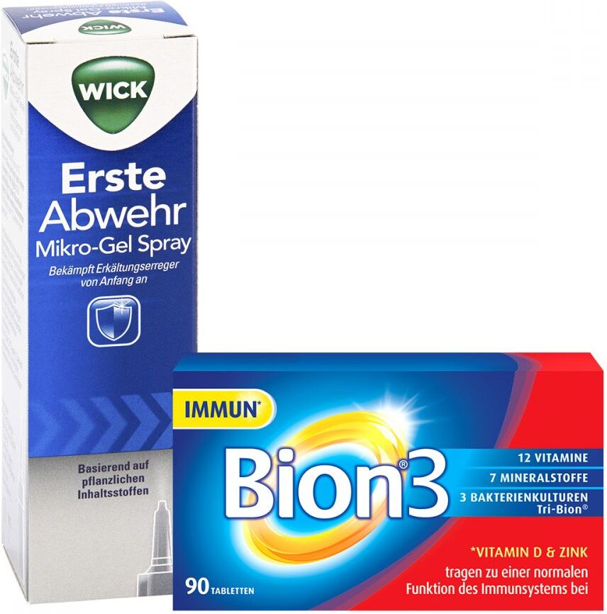 Wick Erste Abwehr Nasenspray Sprühflasche + Bion 3 Immun 90St.