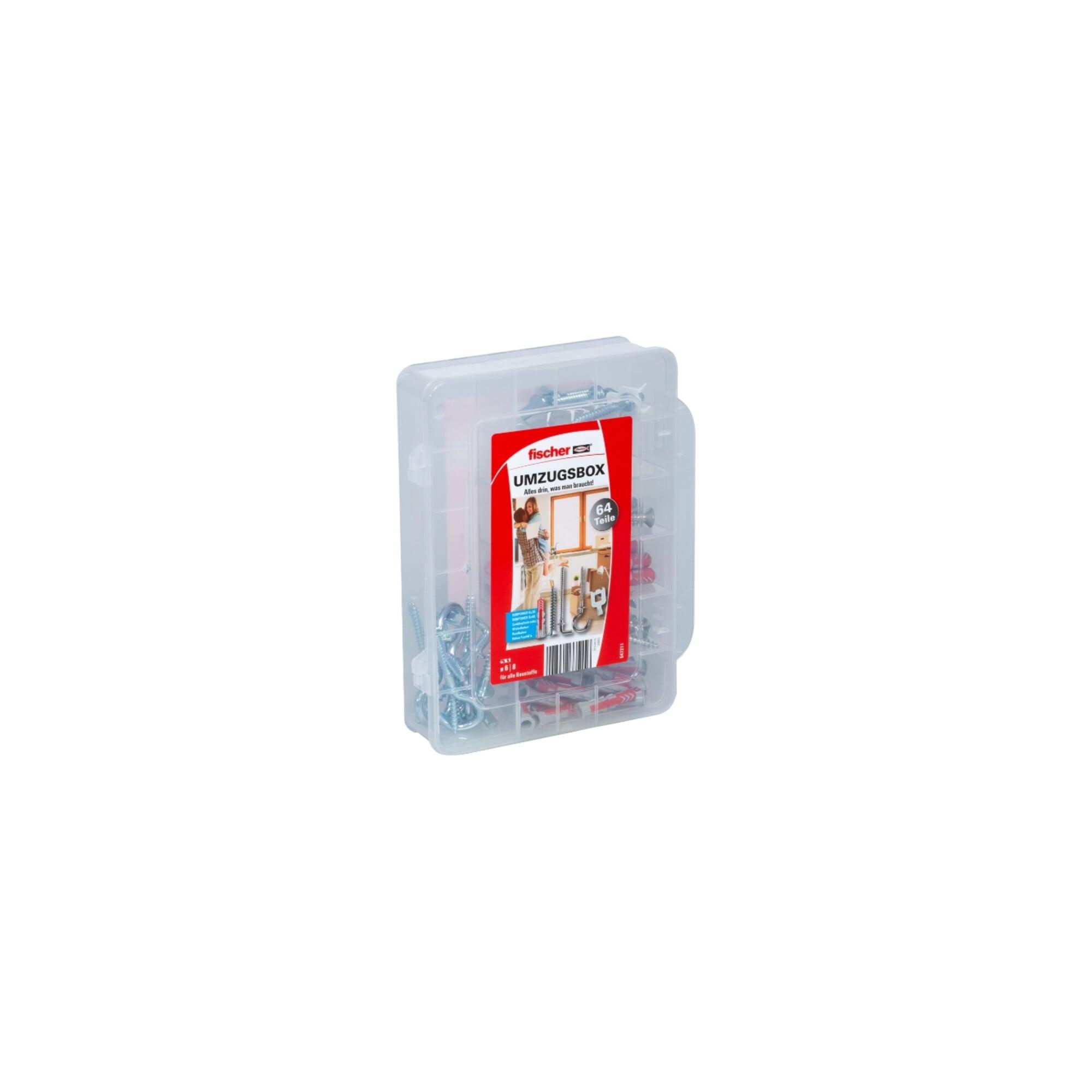 fischer Umzugsbox DuoPower 6 und 8 mm 64-teilig (547211)
