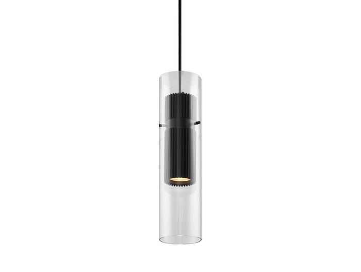 Suspension Dynamics Ø 8cm Transparent/Noir Aluminium / Verre transparent GU10