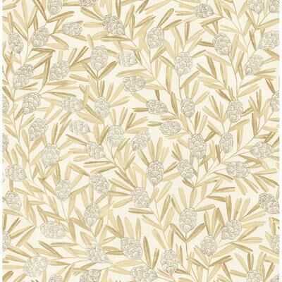 A-Street Prints Zulma Gold Decorative Botanical Wallpaper