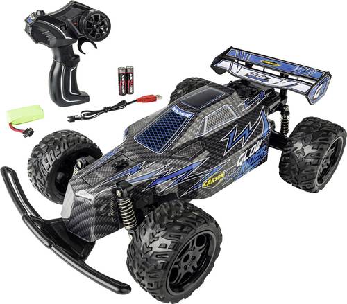 Carson Modellsport Glow Rider Blau 1:12 RC Modellauto Elektro Buggy 100% RtR 2,4GHz inkl. Akku, Ladegerät und Senderbatterien