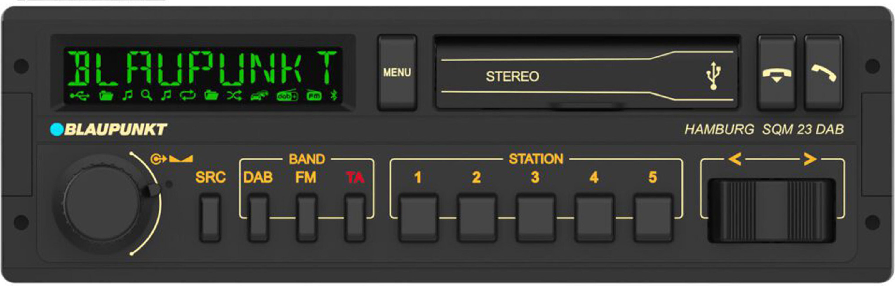 Blaupunkt Hamburg SQM 23 DAB - Schwarz - Metallisch - 1 DIN - 200 W - 50 W - Drehregler - AAC - FLAC - MP2 - MP3 - MP4 - WAV - WMA