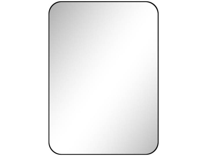 Homcom Badspiegel Glas Metall Schwarz, 50x70x2.5 cm, Badezimmer, Badezimmerspiegel, Badspiegel