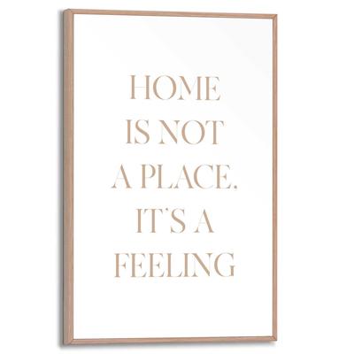 Poster REINDERS "Feeling Home", gold (farbe bild(er): gold), B:20cm H:30cm T:1,6cm, Bilder, Poster, Wohnzimmer - Gold - MDF - Sprüche - 20x30 cm